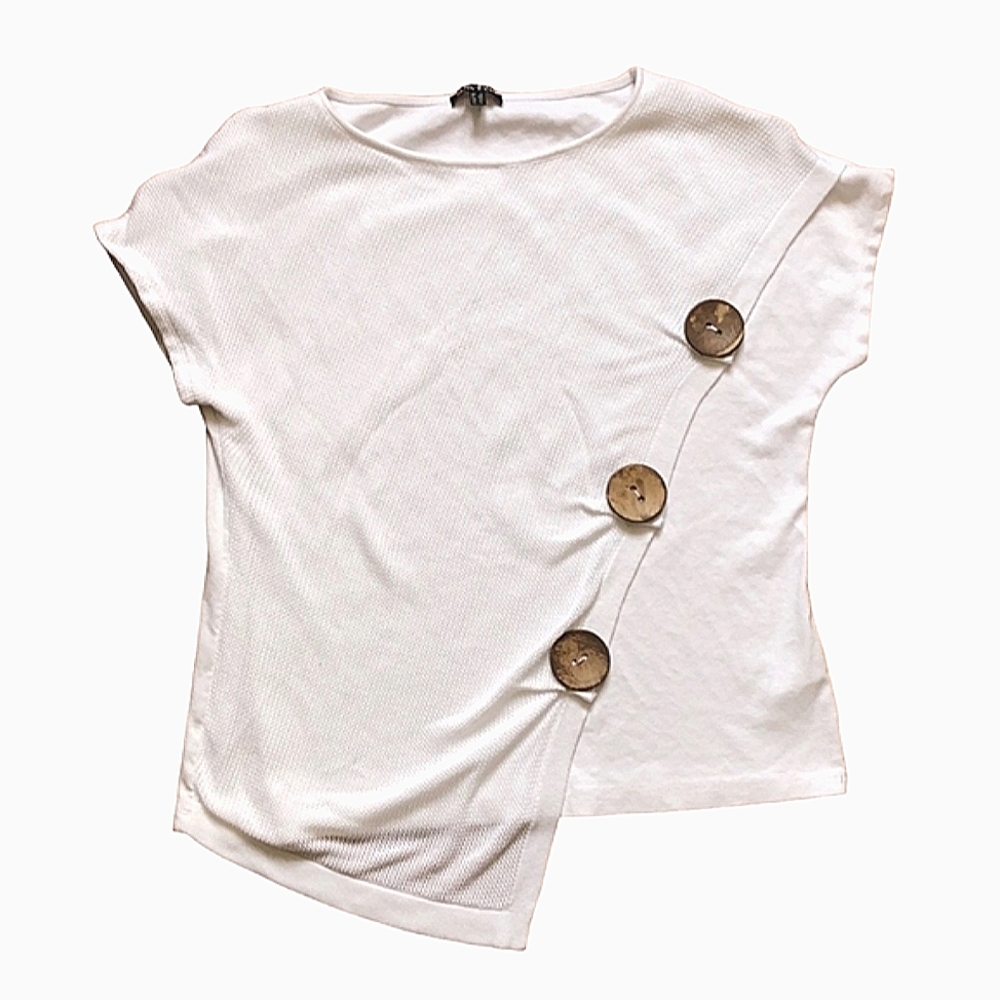 MARBLE Asymmetrical, Large Wooden Buttons Diagonal